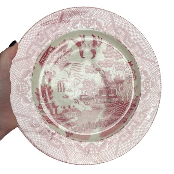 Pink Willow Dinner Plates Lot of 2 Vintage 1940s Fine Quality Made in Japan READ - Picture 6 of 12